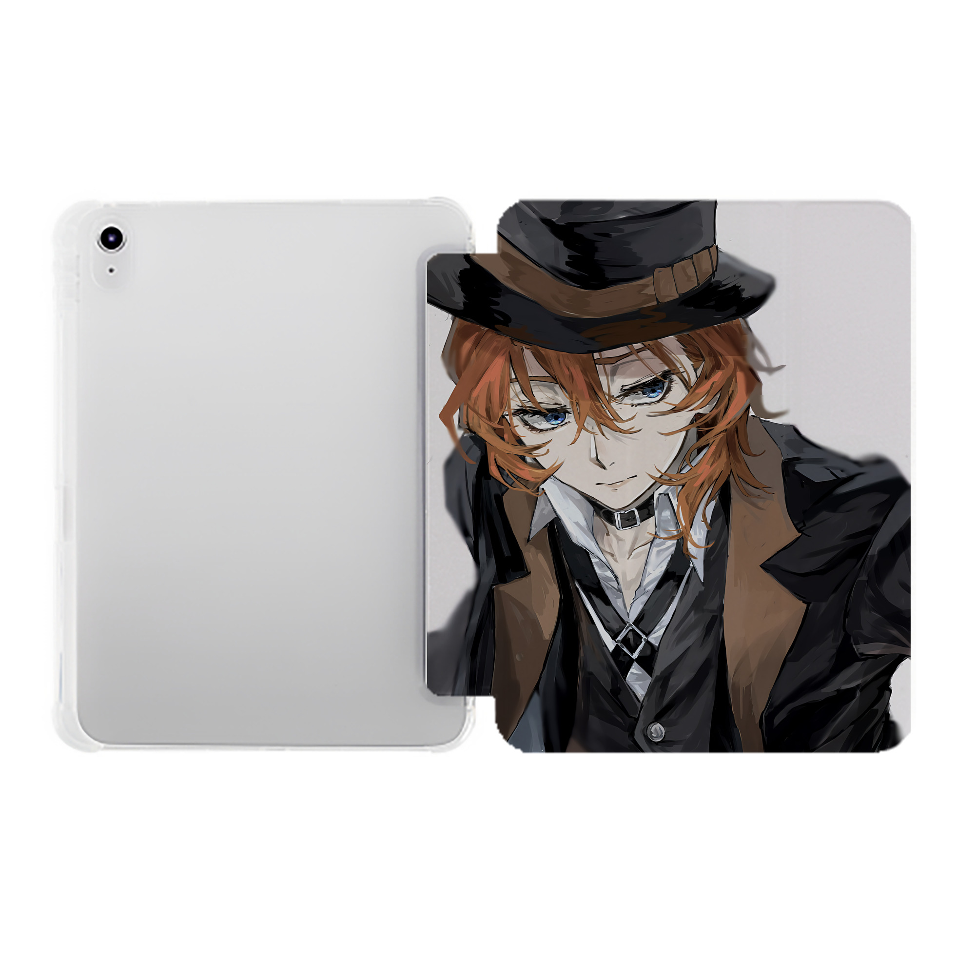 （画像用） 文豪ストレイドッグス Bungo Stray Dogs IPad ケース ペン収納付き 三つ折りスタンド PUレザー×シリコン 対応機種9.5/10.5/10.9インチ